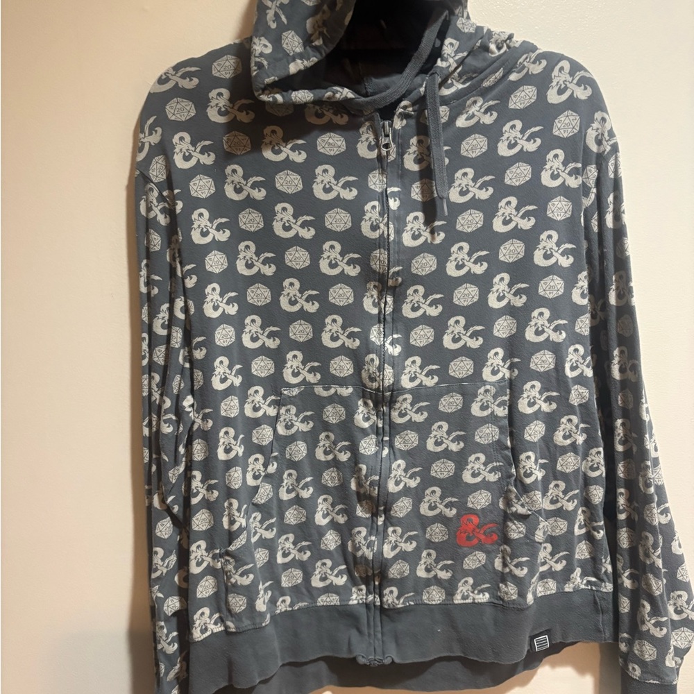 Dungeons & Dragons Stranger Things Sz L Lootwear Full Zip Cotton Hoodie
